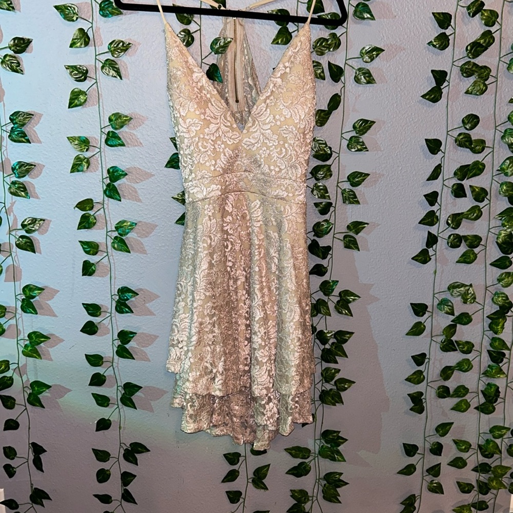 XXL Cream Colored Sparkling Dress